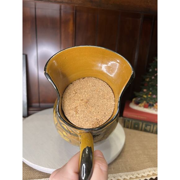 Aldo Londi Bitossi Italy Pitcher Vase Mid Century Modern Yellow Hand Painted - Picture 7 of 9